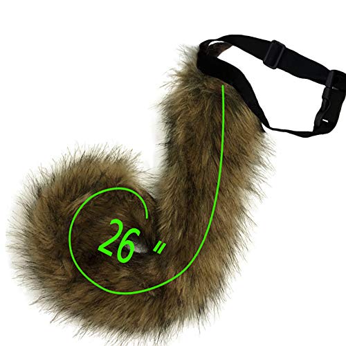 HAOAN Adults 26 Inch Wolf Tail Soft Long Fur Cat Fox Costume Tail for Halloween Party Costume product thumbnail 6