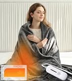 Double Couple Heated Weighted Blanket Electric Blanket for Adults 60' x80 |15lbs Heavy Thick Warm Bed Blanket 3 Heating Levels & 8 Hours Auto Off