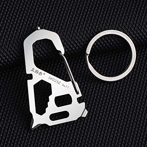 Chaveiro, Romacci Porta-chaves Mosquetão Multifuncional de Aço Inoxidável Equipamento de Sobrevivênc