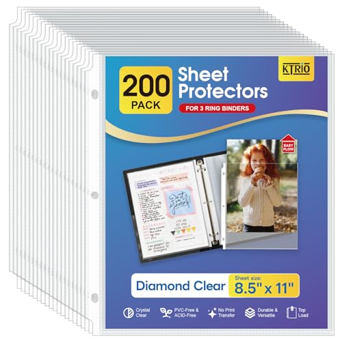 KTRIO 200 Pack Sheet Protectors 8.5 x 11...