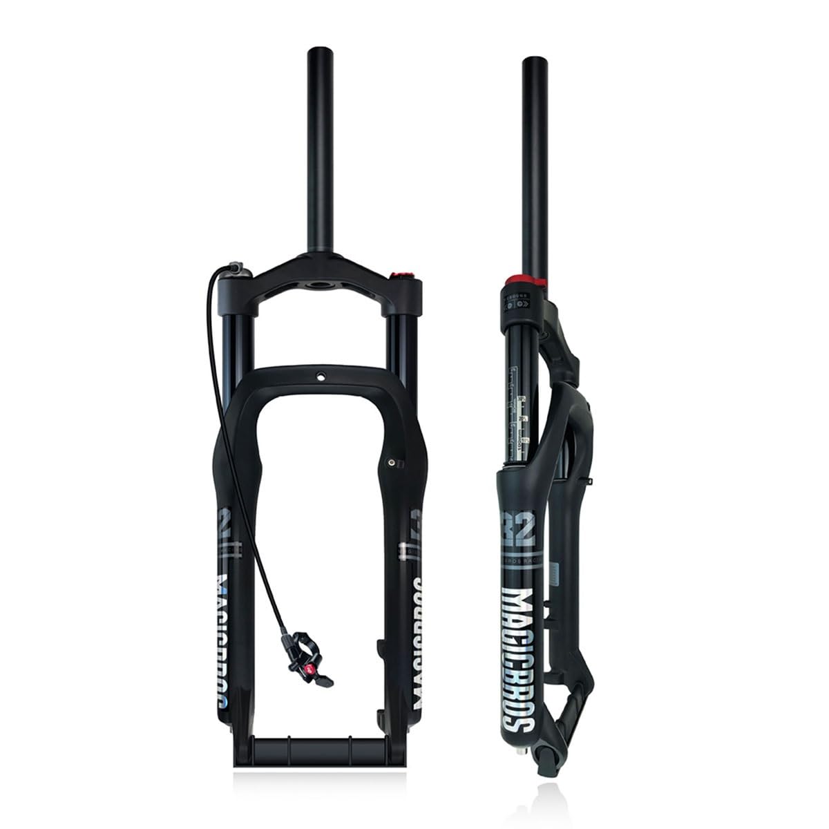 HOMSXPAC 20 26inch X 4.0 Inch Fat Bike Tire Air 1-1/8" Straight Disc Brake Bikes Front Fork 120mm Travel 9 * 135mm QR Snow Beach Forks Manual Lockout