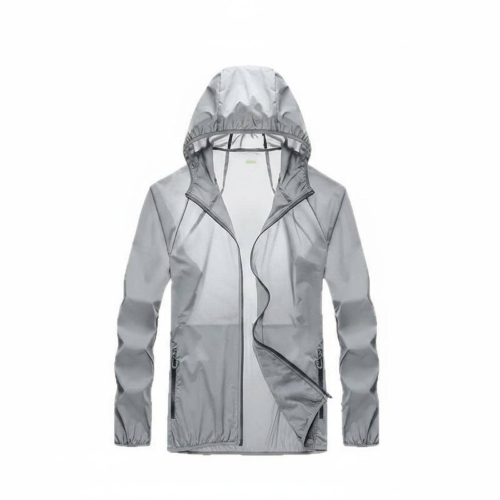 TRENDYNEST Water-Repellent Golf Rain Jacket Breathable Hooded Rain Jacket Quick-Drying Hooded Raincoat Sun-Shielding for Golfers, Rainy Weather, Outdoor Activities, Gray, XXXL-image-1