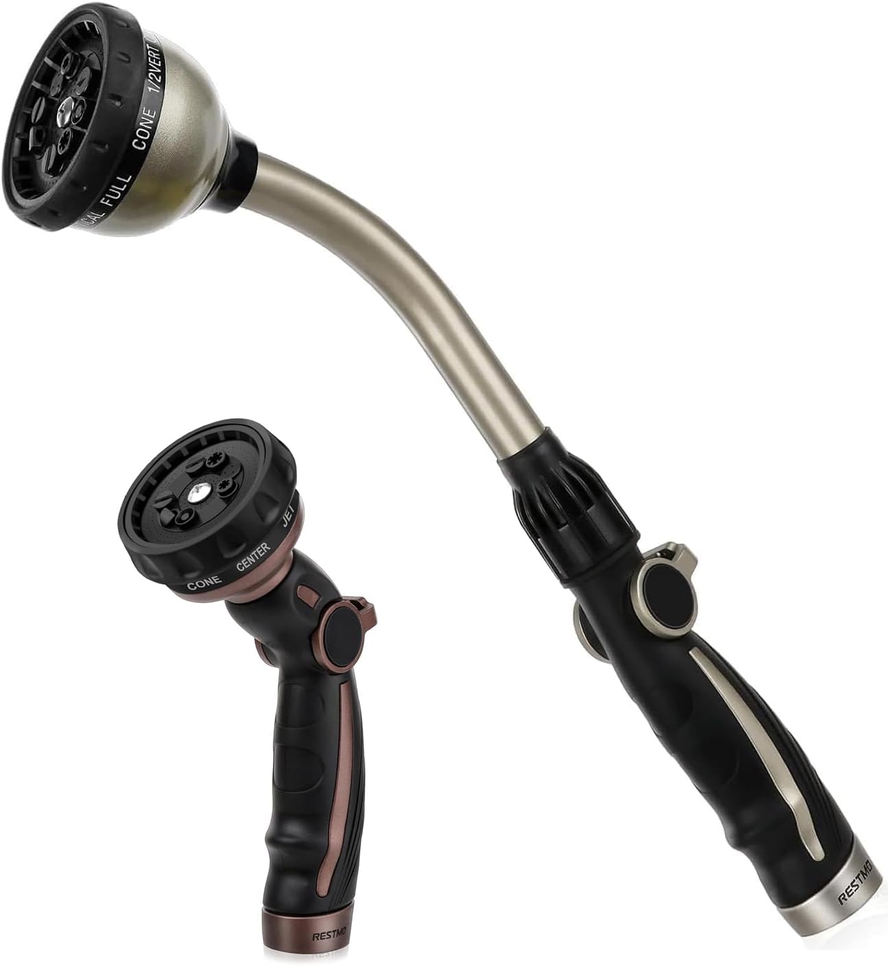 RESTMO Watering Wand Heavy Duty, Metal Water Hose Sprayer for Garden, High Pressure | Thumb Flow Control | On/Off Valve, Ideal for Outdoor Lawn & Plant Watering, Car & Pet Washing