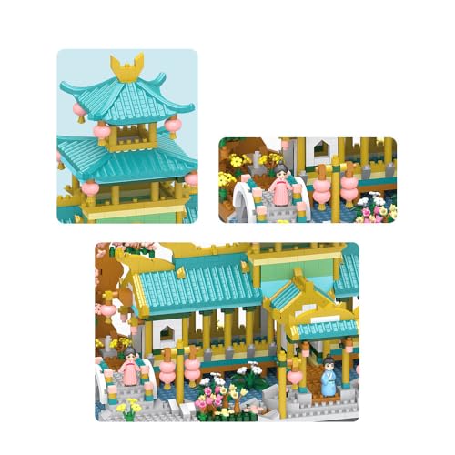 Image of SKY LINE OCEAN Chinese Garden Wedding Pavilion Mini Building Blocks Set (2350 PCS), Micro Bricks Architecture Model Kit with LED Lights, STEM Toy Kit for Adults & Kids, Only for 14+