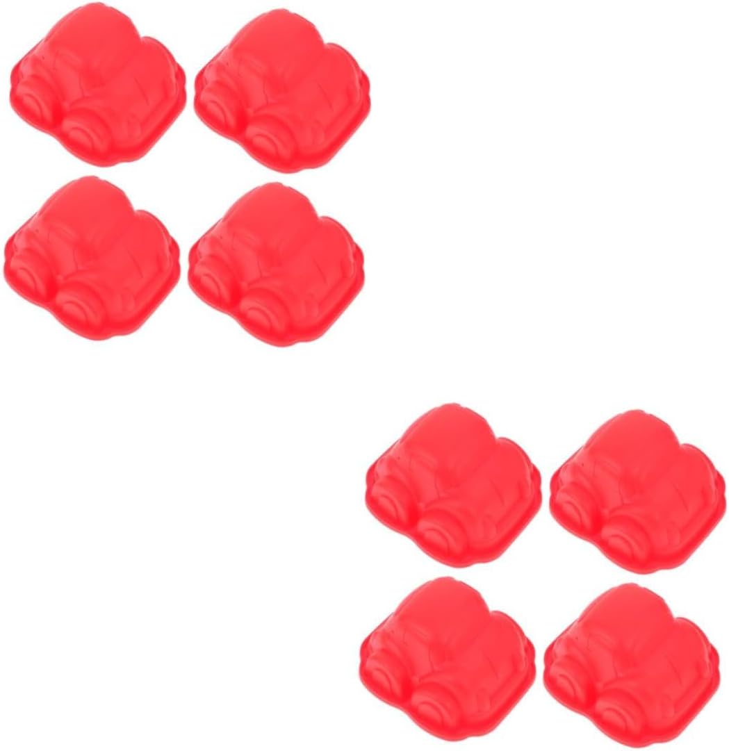 Cabilock 8pcs Silicone Car Cake Moulds Creative Baking Tools for Muffins and Desserts Food-grade Safe Material for Home Baking and Projects