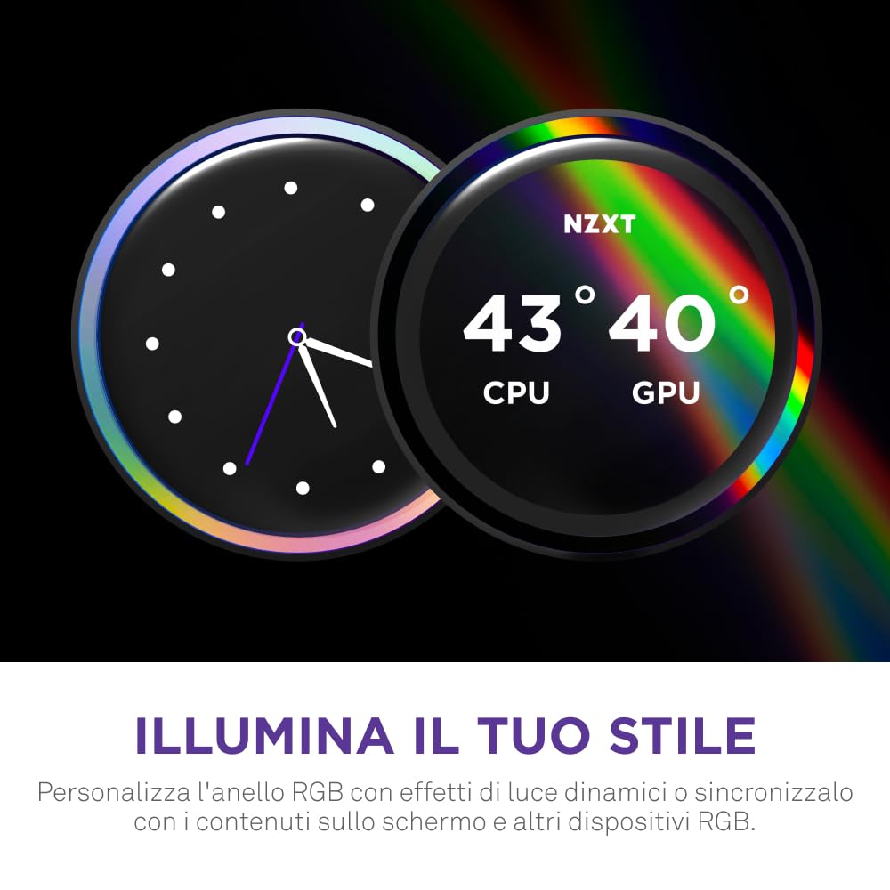 NZXT Kraken Elite 360 RGB - Dissipatore CPU AIO 360mm, LCD - Bianco | AIO 360mm con LCD da 2.36 pollici e ventola F360 RGB Core. Raffreddamento flagship con RGB sincronizzato via CAM.
