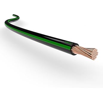 Auprotec Litze FLRy car electric wire 0.75 mm  1 mm  1.5 mm  Length 5 m or 10 m black/green
