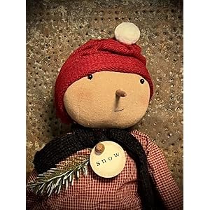 Primitives Supplies for Grubby Primitive Rustic Christmas Sweet Sierra Snow Girl Rag Doll Snowman 16" for Holiday, Kitchen, Farhouse, Home Decor. Primitives Supplies for Grubby Primitive Rustic Christmas Sweet Sierra Snow Girl Rag Doll Snowman 16 for Holiday Kitchen Farhouse Home Decor