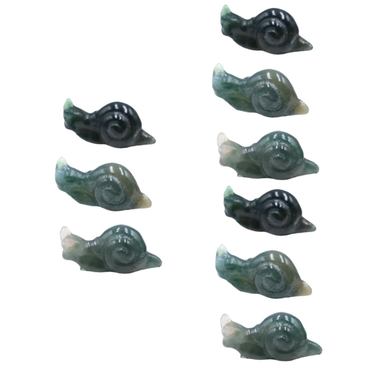 Sosoport 9stücke Bunte Schneckenfiguren Aus Naturstein Kreative Deko Für Garten Zuhause Und Büro Stilvolle Miniaturen Mit Feinen Details Und Langlebigem Material Zufällige Farben