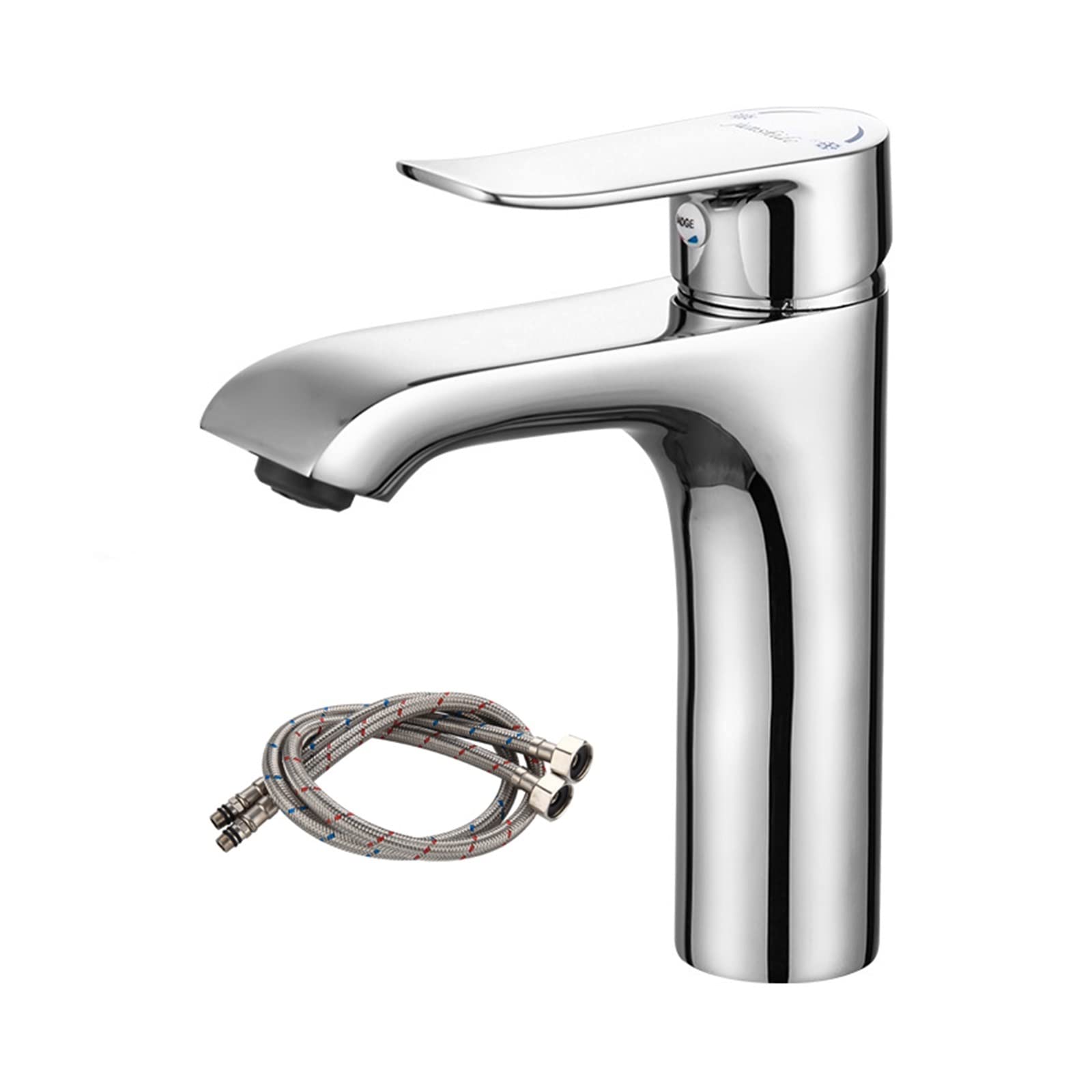 Mitigeur de salle de bain moderne pour eau chaude et froide installé sur le pont