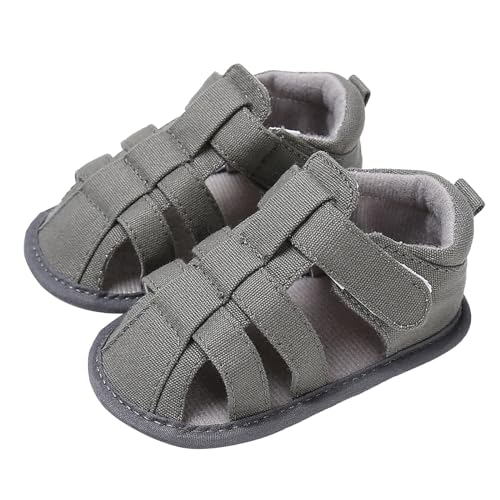 Baby Unisex Closed Toe Sandals Soft Sole Anti-Slip Lightweight Breathable Athletic Beach Walking Shoes for Toddler