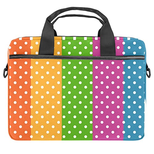 Housse ordinateur portable 13.3 bandoulière motif pois colorés