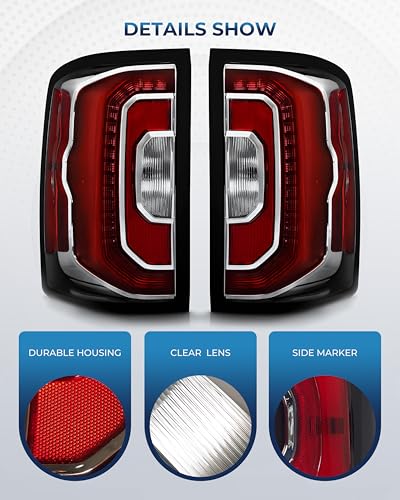 Image of Pair LED Tail Lights For 2016-2018 GMC Sierra 1500 SLT /Denali | Taillights Taillamps, OEM:GM2800295 84365930 GM2801295 84365931
