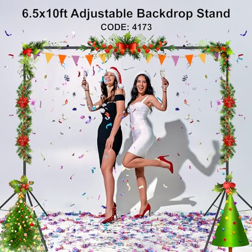 Image of LINCO Lincostore Backdrop Support Stand Kit 10x6.5ft Adjustable Photography Studio Photo Background Support System with Carrying Bag for Green Screen Muslin, 4171 (10ft Wide 7ft high)