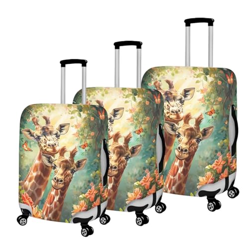 Personalized Luggage Cover for Suitcase Funny Baggage Covers Fit 25-28 Inch Animal Giraffe Suitcase Protector Elastic Luggage Covers for Kids Adult