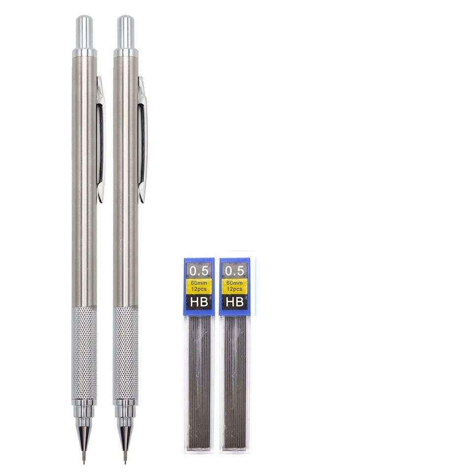 Ołówki Metalowe Ołówki mechaniczne Rysunek Ołówek automatyczny Wyślij 2 wkłady do ołówków (wkład 0,9 mm 2) (wkład 0,5 mm 2)