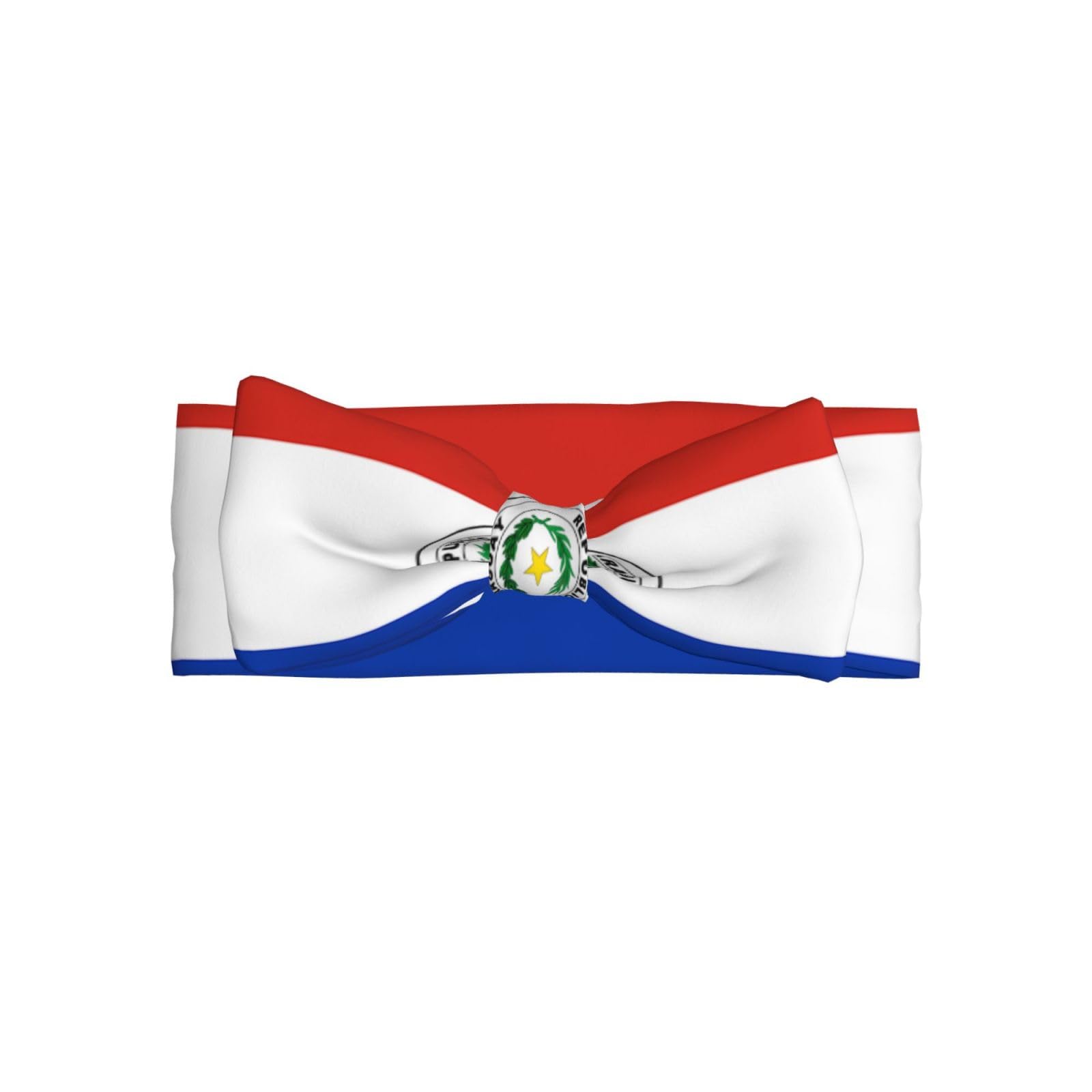 Delicate Flag of Paraguay Print Baby Bow Headband â€“ Headband for Newborns & Infants with Full Moon Gift Appeal