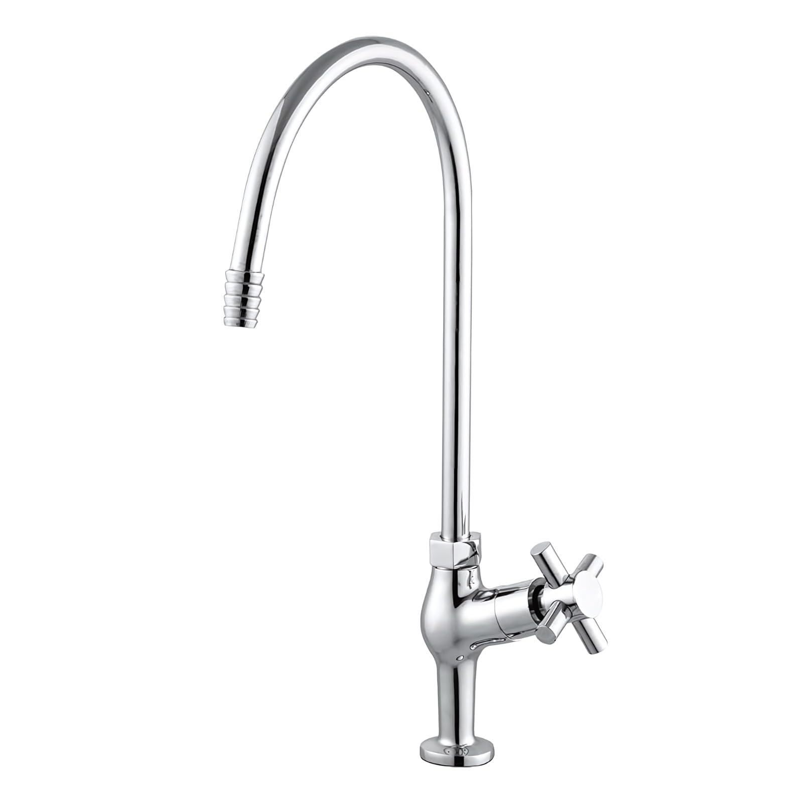Anatomix Lab Cock One Way Tap for Laboratory | Heavy Brass Made One Outlet Tap - with 360 Degree Swivel Brass Spout (Chrome)
