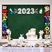 Ticuenicoa 7×5ft Welcome Back to School Backdrop Blackboard 2023 First Day of School Kids Background for Photography Party Banner Meet The Teacher Colorful Flags Decorations