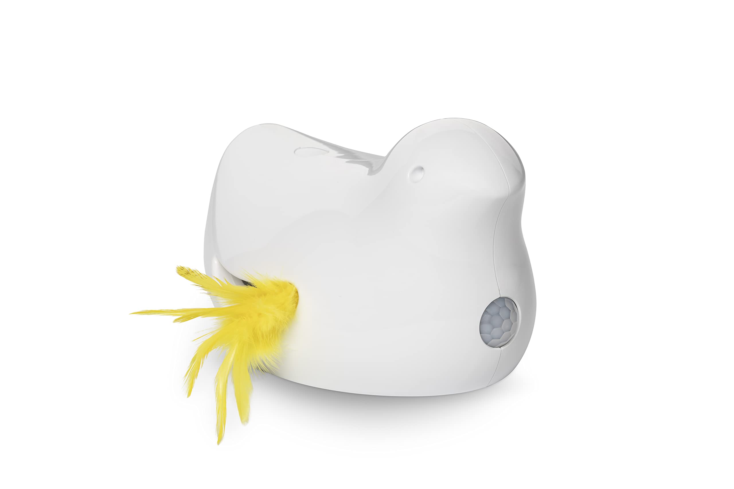 PetSafe Jouet électronique pour Chat Peek-a-Bird avec Plumes, avec capteur de Mouvement et minuterie de 10 Minutes, 3 Piles AA nécessaires, Blanc