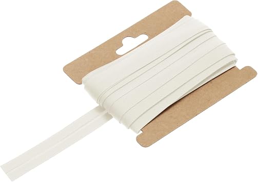 MECCANIXITY 1/2 Inch Single Fold Bias Tape Cotton Continuous Bulk Bias Tape for Sewing,Seaming Quilting Hemming Binding Crafts Apricot White 10 Yards