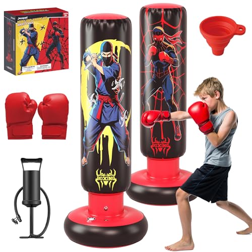 JOY SPOT! Boxsack Stehend für Kinder, 168cm aufblasbarer Boxsack mit Boxhandschuhen, Ninja & Hero Design Punchingball Geschenk, Standboxsack Indoor Outdoor für Erwachsene JOY SPOT! Boxsack Stehend für Kinder, 168cm aufblasbarer Boxsack mit Boxhandschuhen, Ninja & Hero Design Punchingball Geschenk, Standboxsack Indoor Outdoor für Erwachsene
