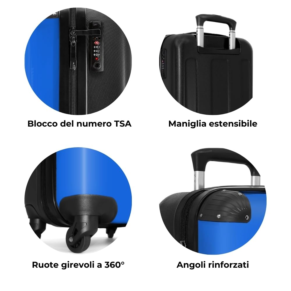 NoBoringSuitcases.com Valigia Trolley Bagaglio Personalizzabile 10 kg 55x40x20 cm (Calcio - Maglia Gara Home Italia 2022 - Blu)