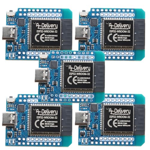 AZDelivery 5X ESP32 D1 Mini NodeMCU WiFi Módulo ESP 32 Bluetooth Internet Desarrollo Board con conector USB-C compatible con Arduino y compatible con Wemos D1 Mini incluye libro electrónico