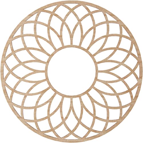Image of Ekena Millwork 20 inchOD x 6 7 /8 inchID x 1 /4 inchT Cannes Wood Fretwork Pierced Ceiling Medallion, Alder