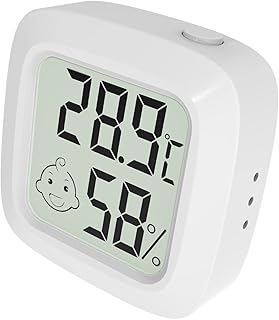HOMOZE Digital Room Thermometer Hygrometer,Room Temperature Thermometer Monitor, Temperature and Humidity Monitor for Greenhouse,Baby Room, Cellar,Home