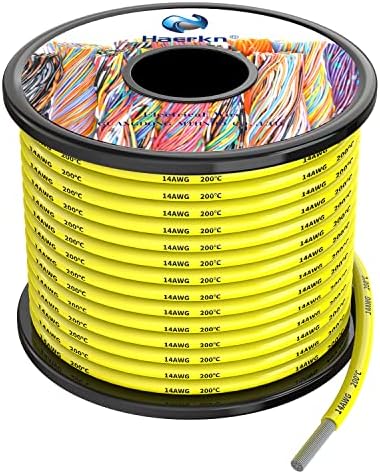 5.3mm² 10awg Silicone Electrical Wire Cable 8 Meters Yellow 10 Gauge Hookup Wires kit Stranded Tinned Copper Wire Flexible and Soft High Temperature Resistance