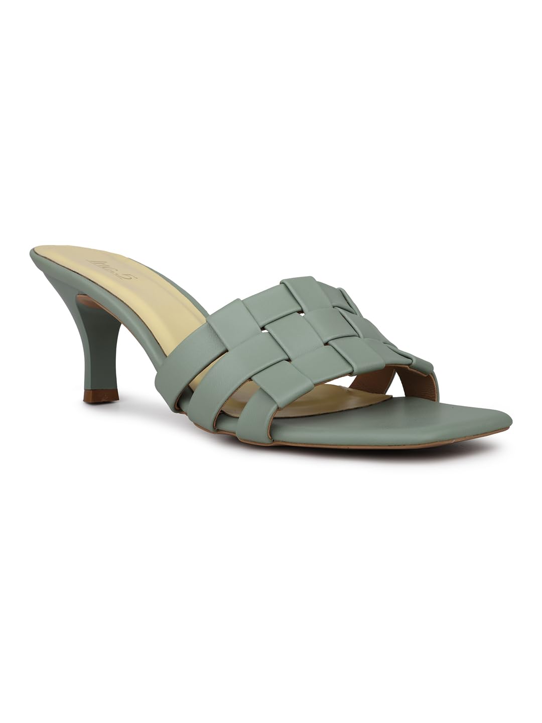 Women Green Party And Club Wear Solid Square Heeled Mules-image-20