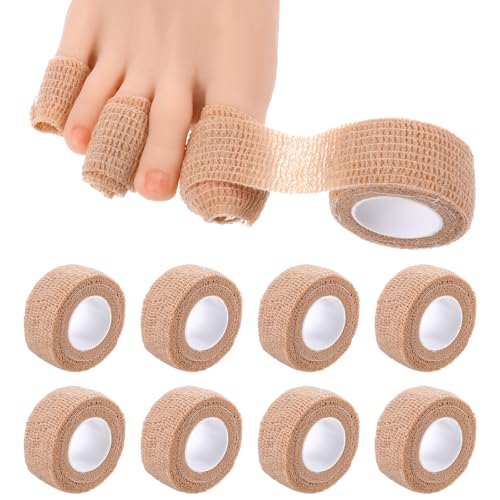 Wanmu 8 Stück Schneidbar Zehenschutz Atmungsaktiv Fingerschutz Zehenkappen Pad Schlauchbandage Toe Cushion für Corns Callus Kissen Bunion Schwielen Daumenvalgus Blasen