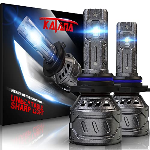 KATANA 9012 LED Headlight Bulbs,16000LM 70W 6500K Extremely Super Bright HIR2 LED Bulbs All-in-One Conversion Kit of 2 Halogen Replacement
