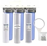 AFWFilters 20-inch 3 Stage Whole House Filter w/ KDF85 for Iron, Heavy Metals, & Hydrogen Sulfide for Superior Well Water Filtration