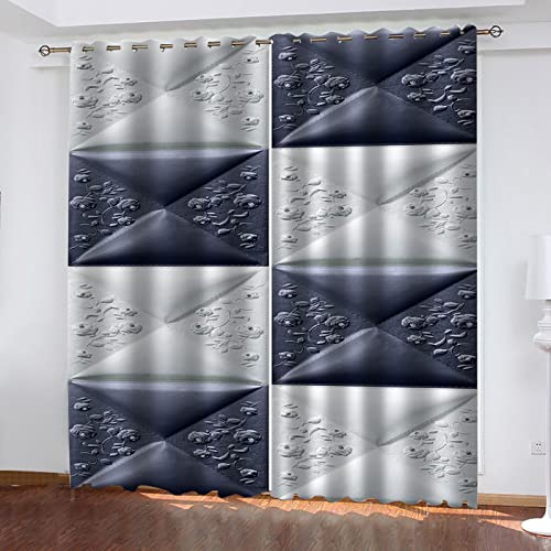 BOVZOX Rideaux Salon Occultants 2 Pièces x 117 L x 138cm H Abstrait et Ethnique Paire de Rideaux à Oeillets Isolation Thermique/Draperies Tombé Lourd pour...