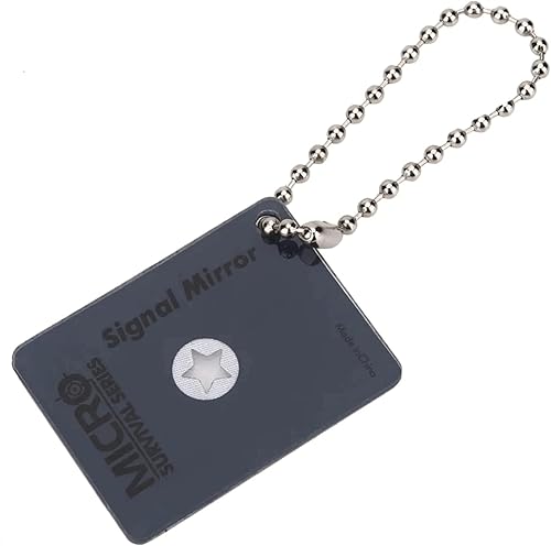 Miniatura 3 de Espejo de señal de supervivencia, espejo de campamento multifuncional para exteriores, espejo de emergencia, espejo reflectante de supervivencia,