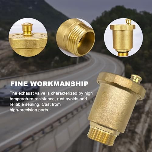 KVAEY Brass Automatic Float Valve, 1/2\" Male NPT Thread Brass Air Bleeder Release Vent Valve, Automatic Air Bleed Vent with Male Thread for Hot Water Radiator Boiler Heat System (3/4\") - Thumbnail 5