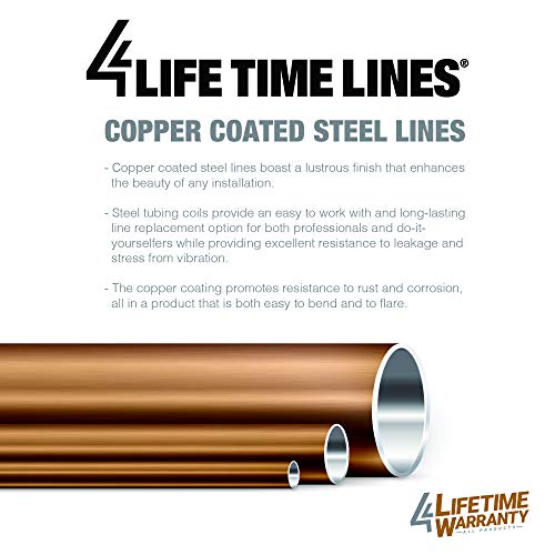 4Lifetimelines 25 Ft 3/16 Inch (4.76 Mm) Copper Steel Flexible Brake Line Replacement Tubing Coil, 0.028 Inch (0.70 Mm) Wall Thickness #TOP2
