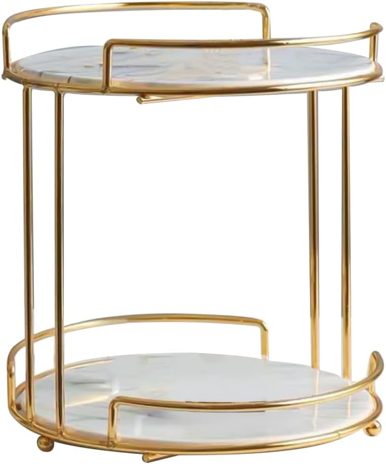 Lurrose Jewelry Tray Cosmetic Storage Rack Makeup Organizer Shelf 2 Tier Cosmetic Storage Shelf Bathroom Vanity Tray for Perfumes Makeups Jewelry Organizer Stand