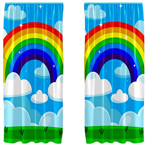 Cortinas opacas de arco iris para evitar la luz en el cuarto infantil 2