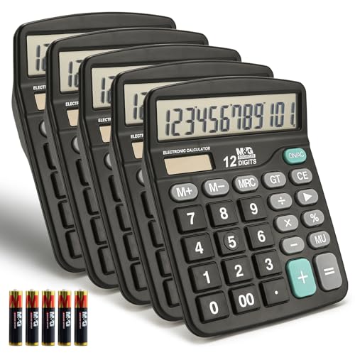 Calculatrice solaire 12 chiffres M&G avec grand écran et grosses touches contre la fatigue visuelle