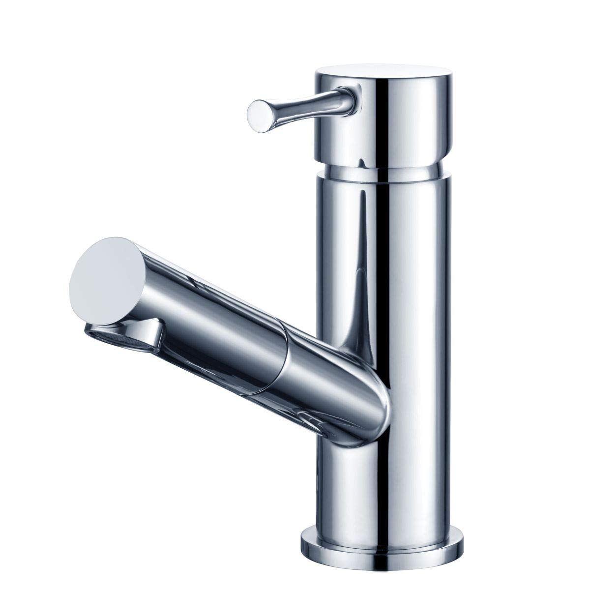 Küchenarmatur Niederdruck mit herausziehbarer Brause aus Metall, Spültischarmatur, Chrom, SP_NDBRCR1947