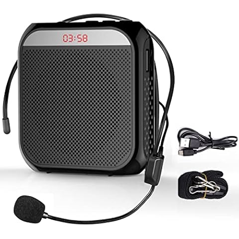 HZXINWANG Portable Amplifier, Rechargeable Teacher Microphone, MiNi Amplifier System, Classroom Microphone, Tour Guide, Yoga Outdoor Cover