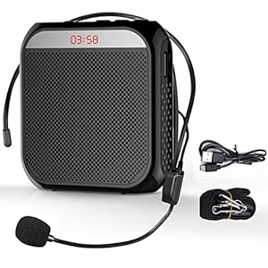 Portable Amplifier, Rechargeable Teacher Microphone, MiNi Amplifier System, Classroom Microphone, Tour Guide, Yoga Outdoor