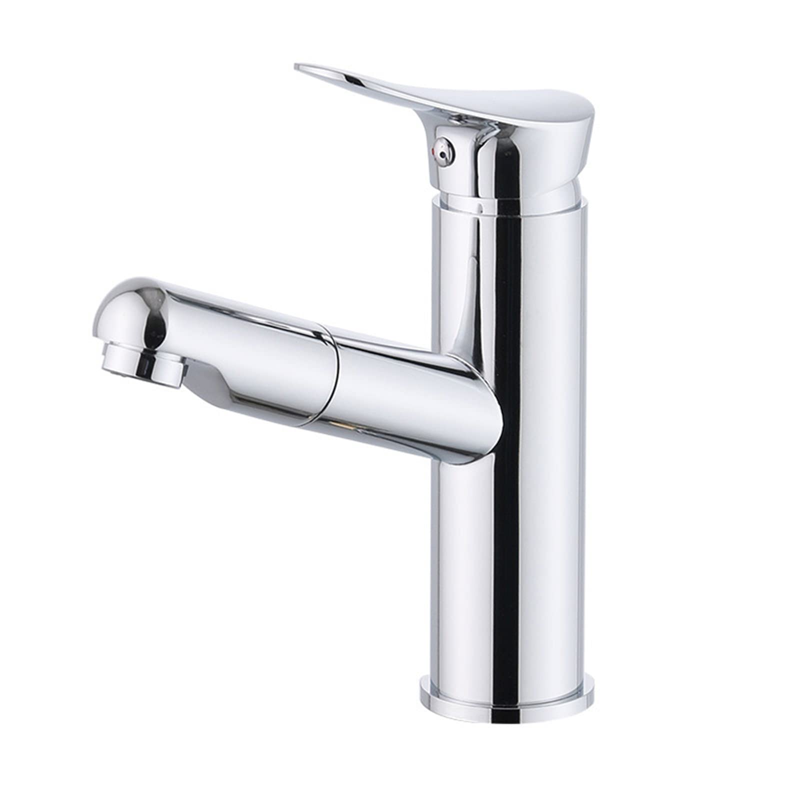 ZYCHSJXA Bathroom Faucet with Pull Out Sink Single Handle Basin Mixer Tap Hot and Cold Water Lavatory Aerator Vessel Brass Chrome Vanity