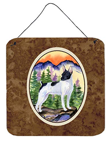 Caroline's Treasures SS8224DS66 Rat Terrier Wall or Door Hanging Prints Aluminum Metal Sign Kitchen Wall Bar Bathroom Plaque Home Decor, 6x6, Multicolor