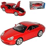 Fahrzeug ist ca 25 cm lang Bburago Porsche 911 996 Carrera Rot Coupe 1997-2006 18-12037 1/18 Modell Auto