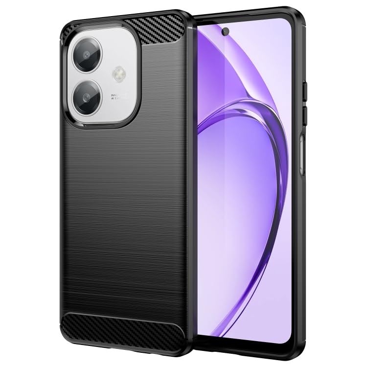 Image of NPRC Hybrid Ultra Slim Protective Case TPU Non-Slip Carbon Fiber Texture Shockproof Case Cover for Oppo A3X - Black