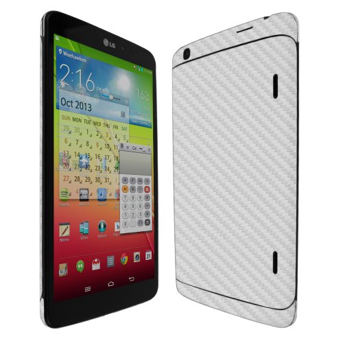 Skinomi Silver Carbon Fiber Full Body Skin Compatible With Lg G Pad 8.3 (4G Lte)(Full Coverage) Techskin With Anti-Bubble Clear Film Screen Protector #TOP18